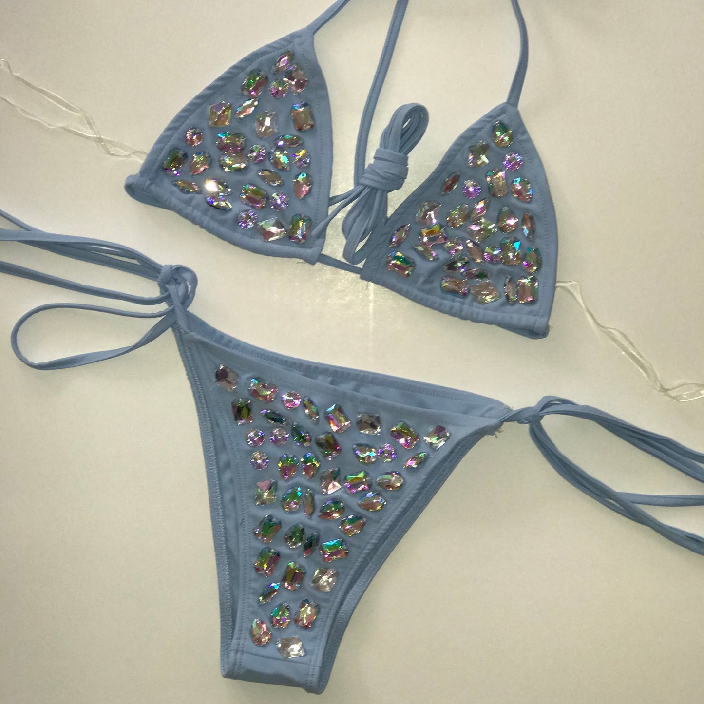 Blue Rhinestone Bikini Set on CLEARANCE